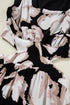 Black Floral Cutout Square Neck Knot Back Sleeveless Maxi Dress